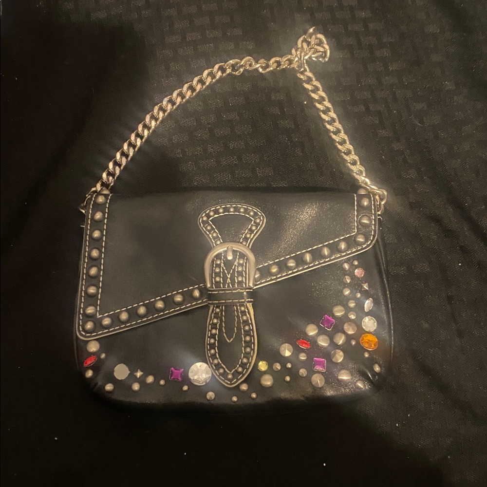 Maxx New York Black and Silver studded  Purse Rare